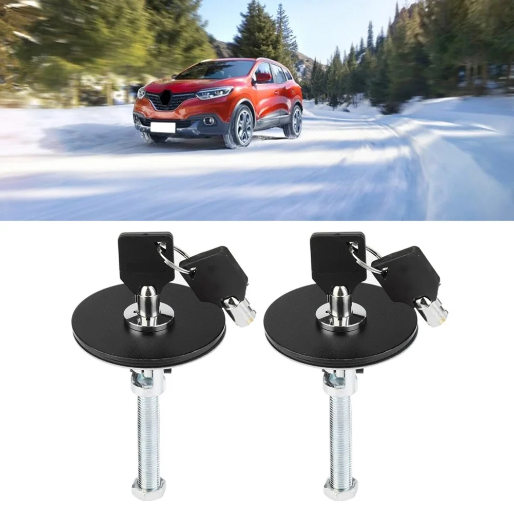 Aluminum Alloy Car Engine Hood Cover Lock Security Latch With Key Fit A Wide Variety Of Vehicles Exterior Parts