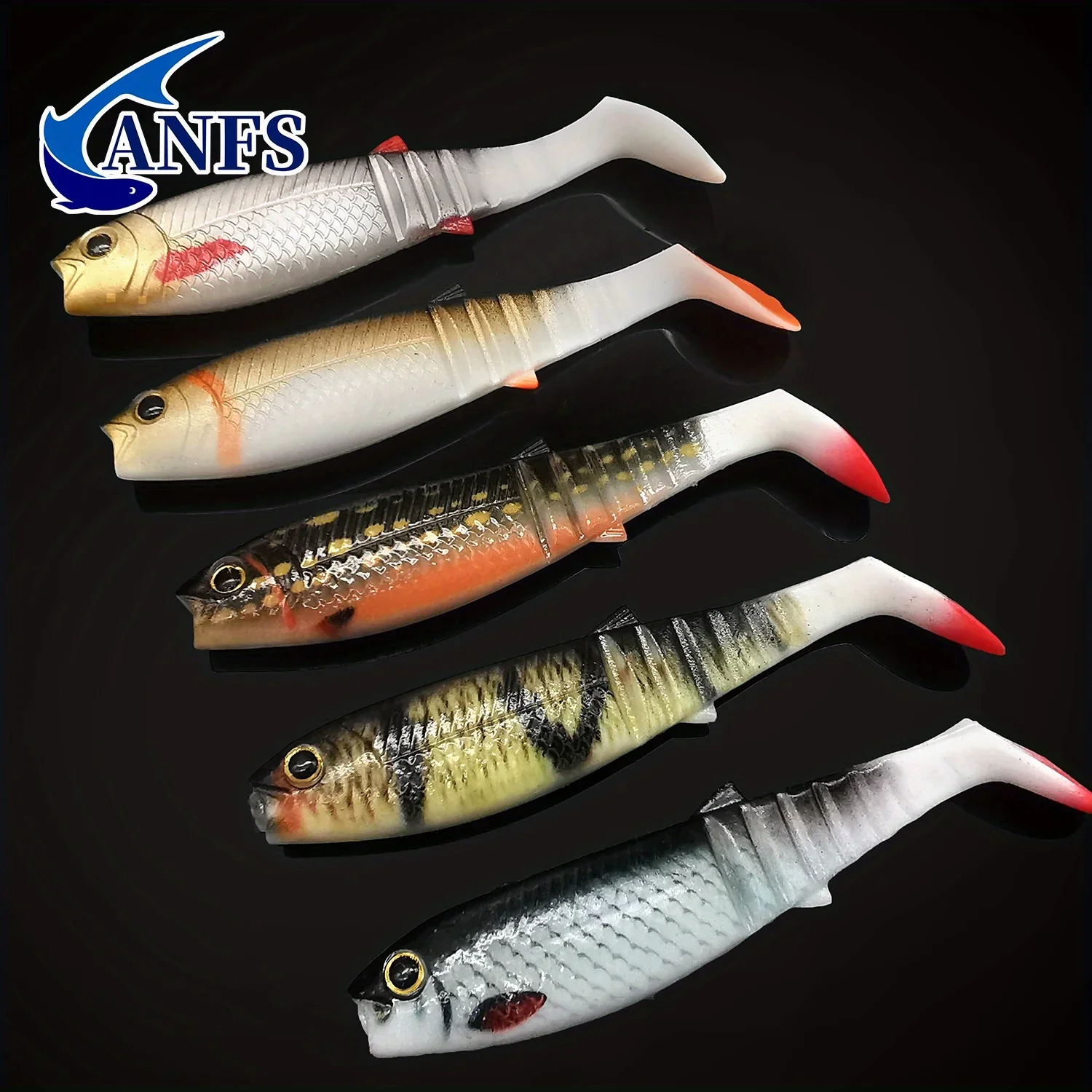 ANFS 2pcs 3D Printing Soft Fishing Lure 10cm/3.93in Artificial Bait For Freshwater & Saltwater Fishing