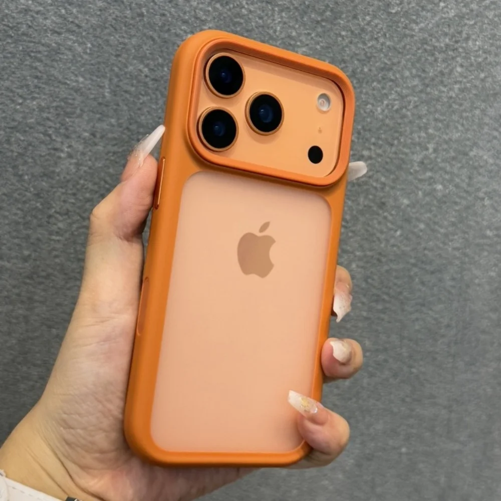 

Роскошный полупрозрачный матовый противоударный жесткий чехол для iPhone 17 Pro 17Air 17 Pro Max с кнопкой сенсорной камеры AI, матовый ПК + силиконовый чехол