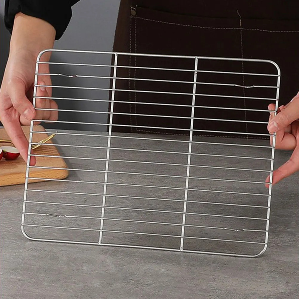 

1Pcs Stainless Steel Grill Plate with Filter Barbecue Baking Tray for Healthy Fat Drain Cooking Snack Serving