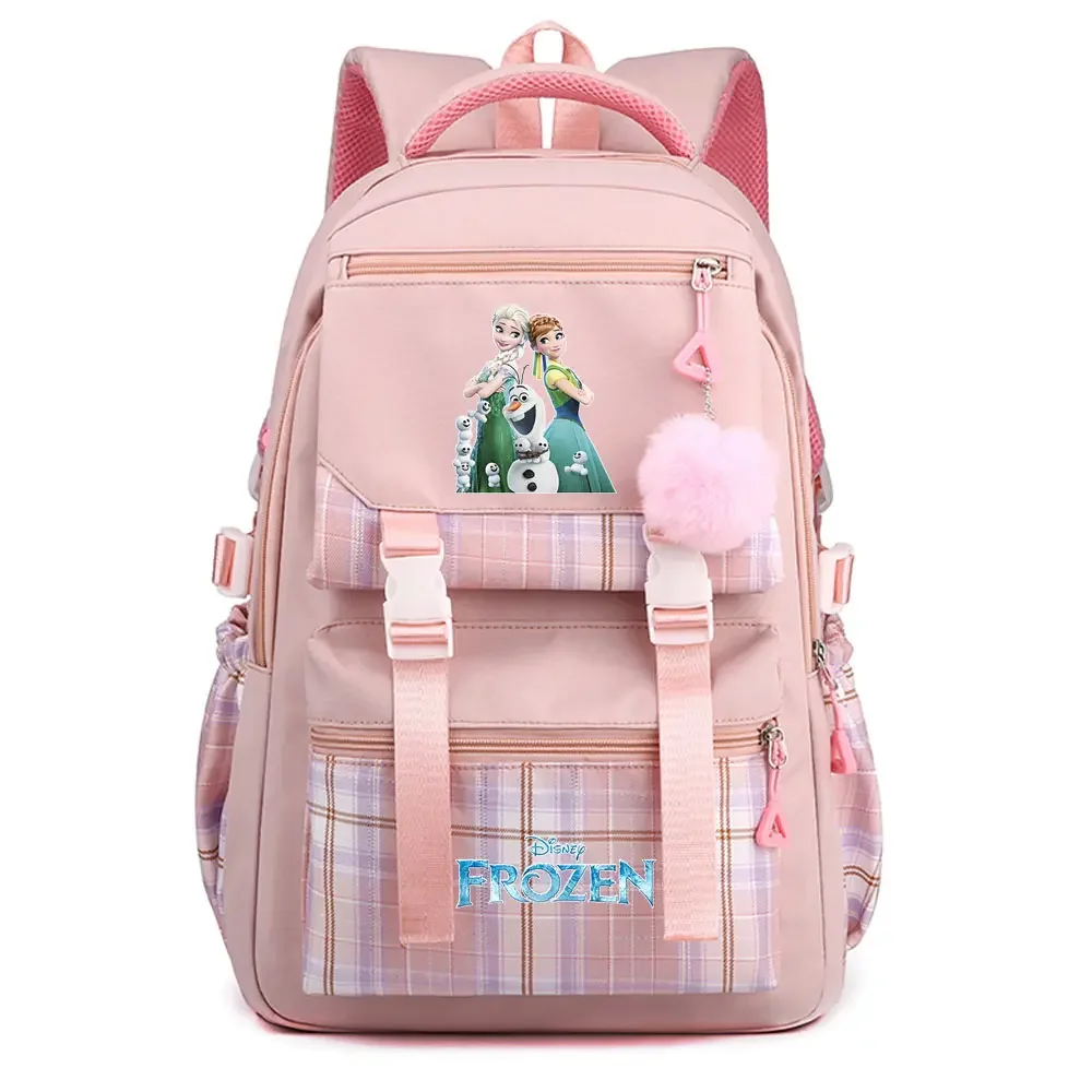 Kawaii Frozen Alsa Anna Prinses Tieners Schooltas Jongen Meisjes Kinderen Schoolboekentassen Student Rugzak Vrouwen geruite reisrugzak