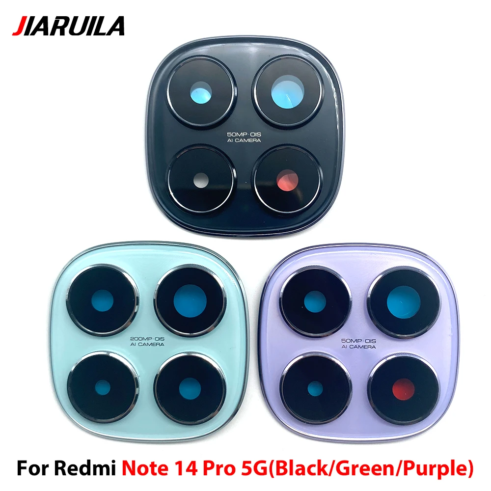 For Redmi Note 12 5G Note 14 Pro 5G Rear Camera Glass Lens Cover With Frame Holder with Sticker Replacement Spare Parts