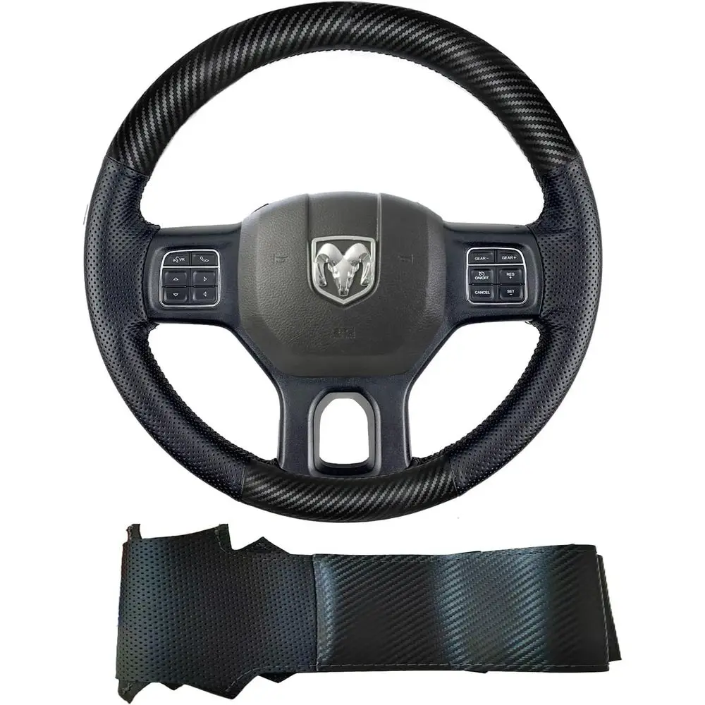 

Stitch Steering Wheel Cover Customized Fit for Dodge Ram Heavy Duty 1500/2500/3500/4500/5500 2013-2019 -Anti-Slip Breathable Car