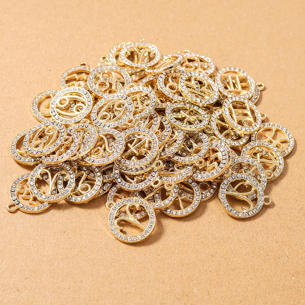 10 pçs liga strass constelação encantos pingente para colar brincos pulseira diy jóias fazendo acessórios suprimentos