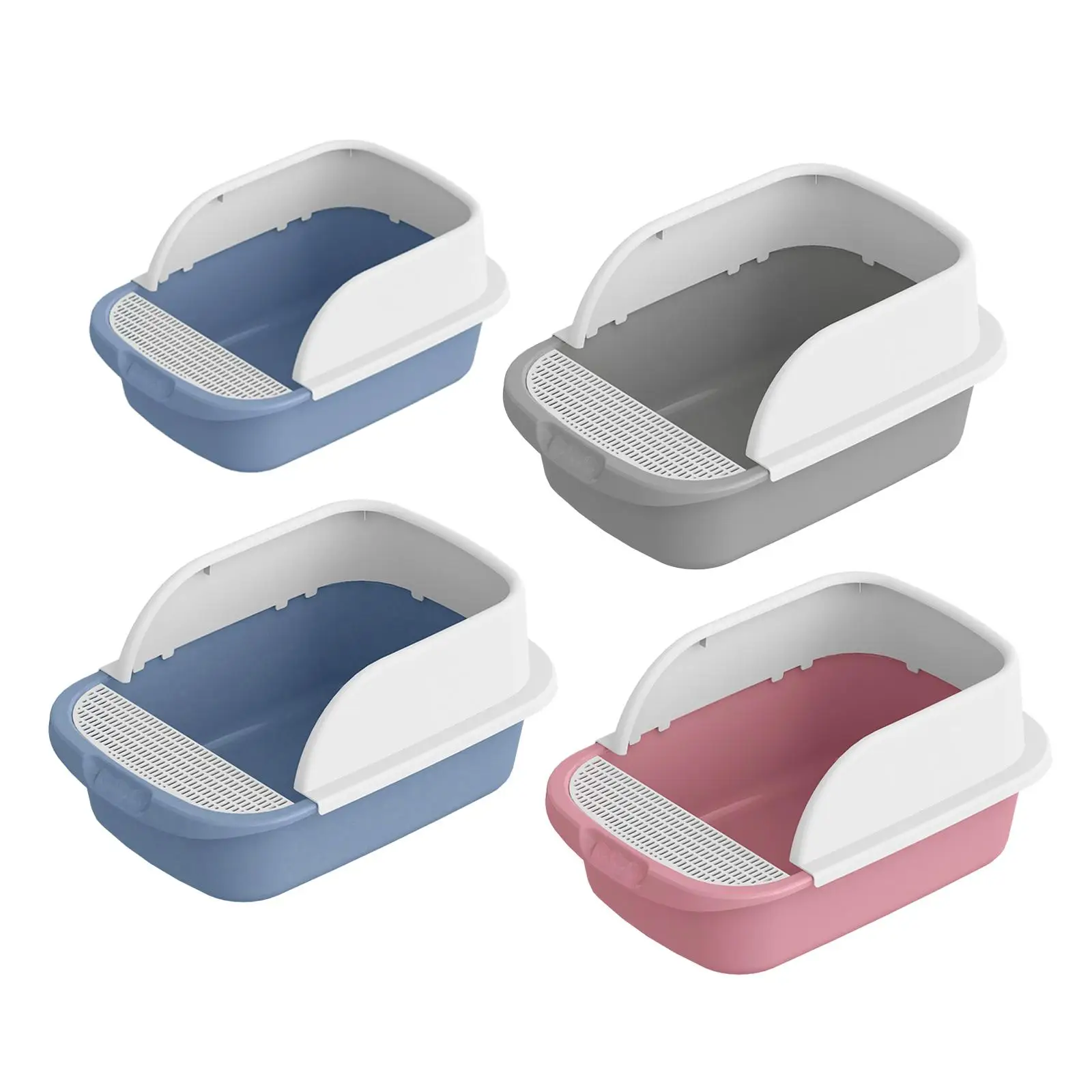 Pet Cat Toilet Tray Large Space Semi Enclosed Sand Box Removable Anti Splashing for Kitten Travel Supplies