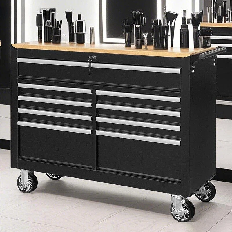 Barbershop tool cart, mobile storage cabinet, drawer-type wheeled tool cart