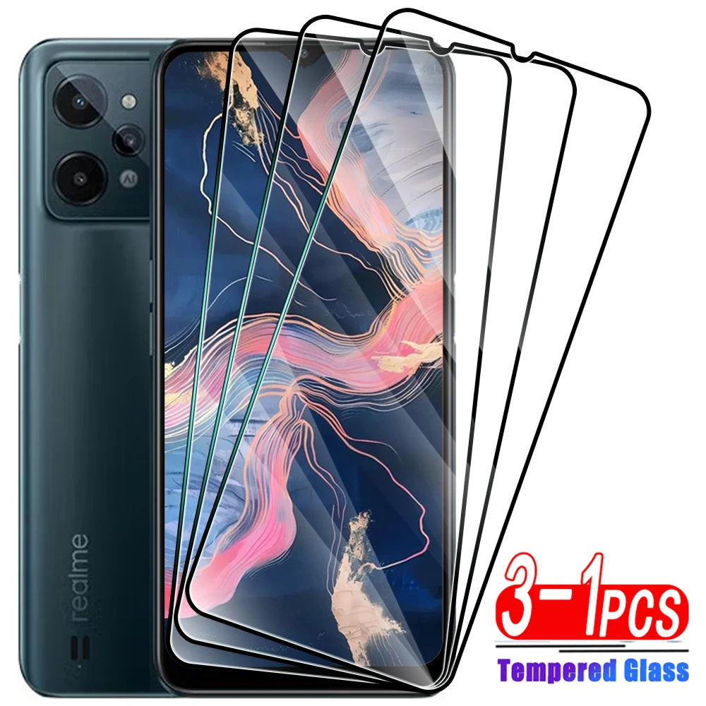 3-1Pcs Tempered Glass for Realme C55 C35 C33 C31 C25 C21 C17 C15 C11 C12 C67 5G 4G Screen Protector for Realme C30 C20 C3 C2 S