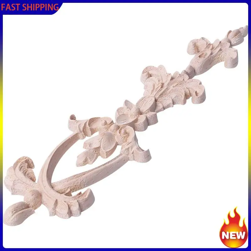 Hot Trend-8X Wood Carved Corner Onlay Applique Unpainted Frame Decal Home Decor 25X6cm