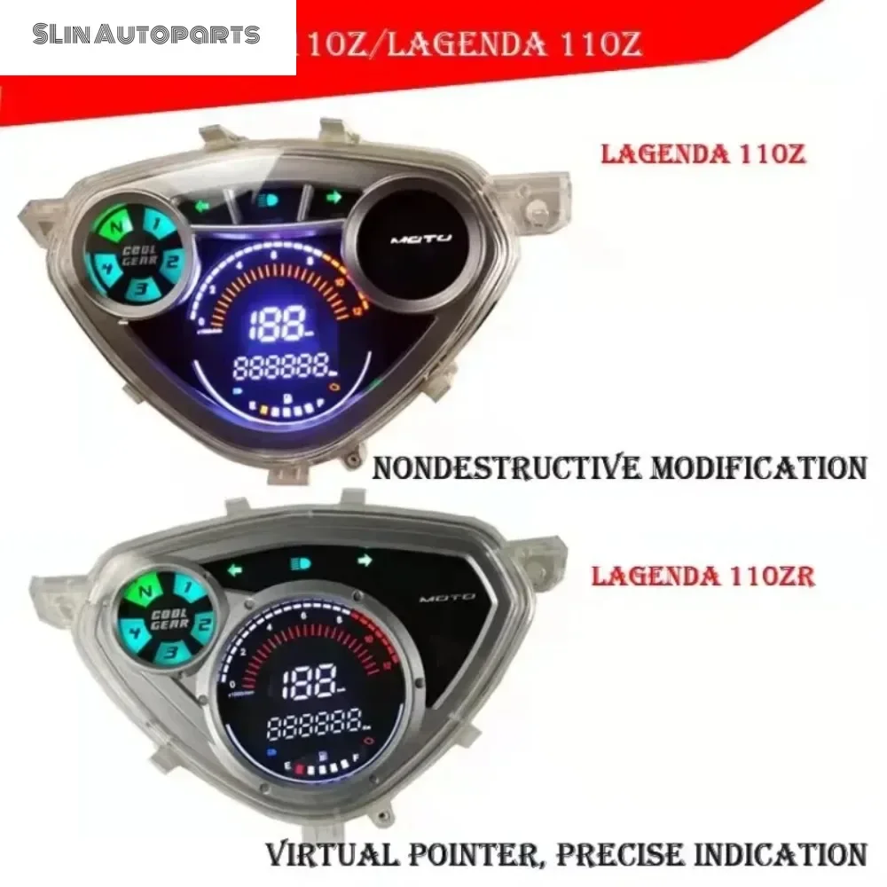 SLin Autoparts Store Modification ZR110 ZR LAGENDA 110Z Motorcycle Digital Speedometer Odometer 12000 RPM Instrument Speed Meter
