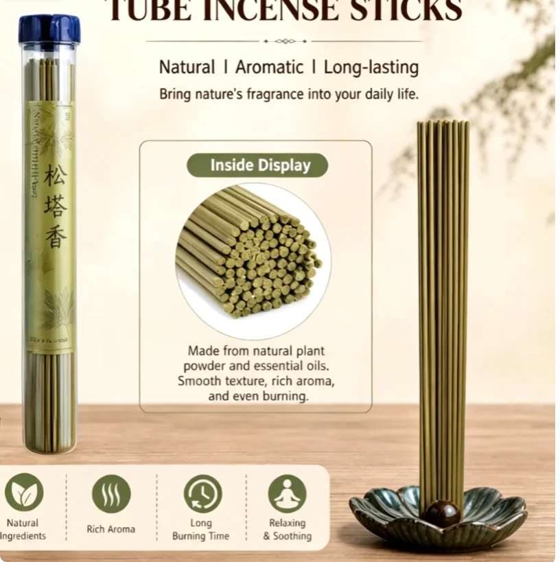 Natural Wormwood Tube Pack Plant Aroma Long Burning AromatherapyFor Home Meditation Yoga Stress Relief Air Purify Fragrance
