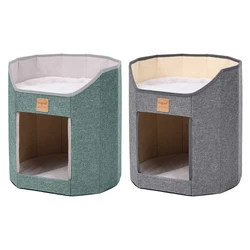 Collapsible Kitten Tree House Four Season Sleeping Bed Cat Cave Scratching Board