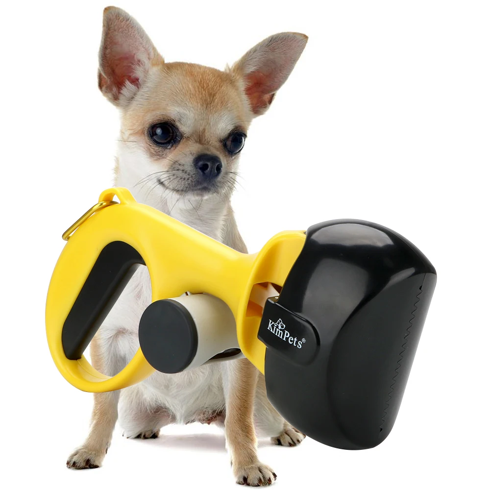 With 1 roll Poop Bags Pet Pooper Scooper Pet Accessories 2 In 1 Pick Up Holder Outdoor Waste Cleaning Tools