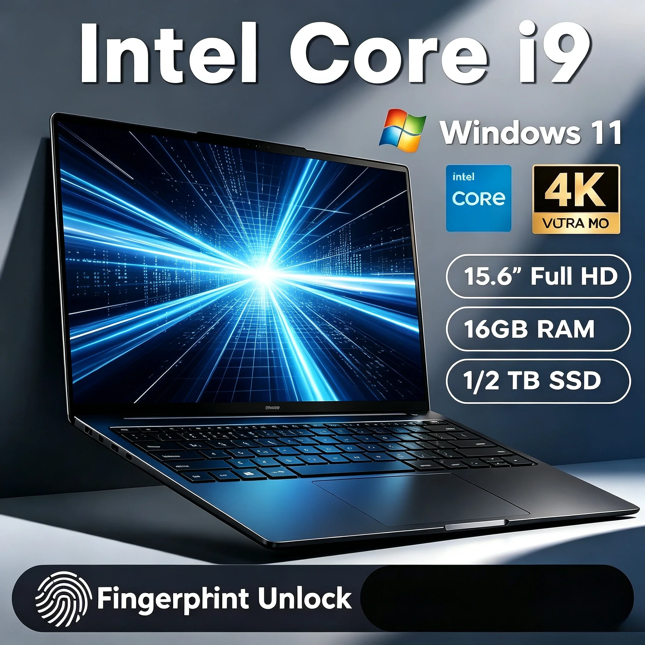 Intel Core i9 9900 15.6 inch Portable Notebook 1TB/2TB SSD, 16GB DDR4, Windows 11 Pro, Office & Gaming PC Laptop