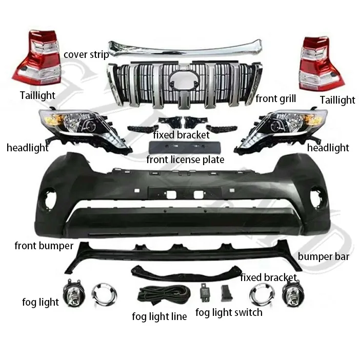 

Gzdl4wd 4X4 off Road Facelift Bumper 4X4 Car Body Kit for Land Cruiser Prado LC150 2008-2010 Upgrade to 2014-2017