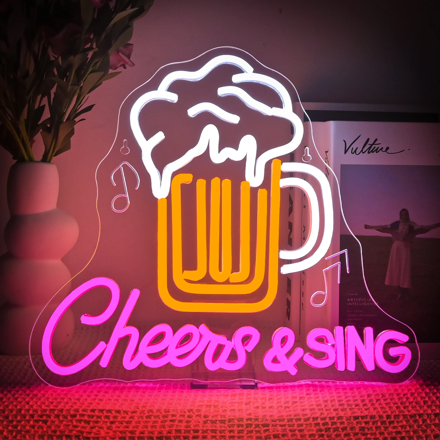 Cheers Beer LED Neon Light Sign USB Dimmer Switch Acrylic Neon Sign Wall Decor Party Club Restaurant Shop Sign Bar Lights