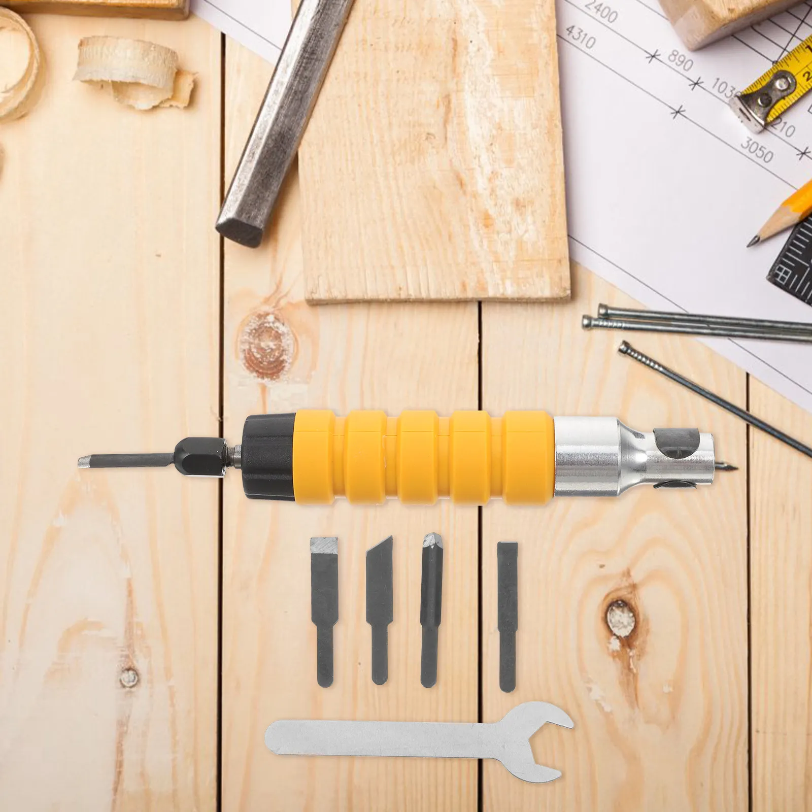 

Роторный инструмент с гибким валом и электрическим резцом-долотом для профессиональных резчиков по дереву и любителей, набор инструментов для резьбы по дереву