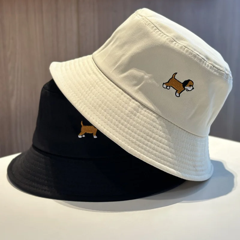 And Simple Embroidered Puppy Fisherman Hats Women Summer, Bucket Hat Men New Foldable Sunhat