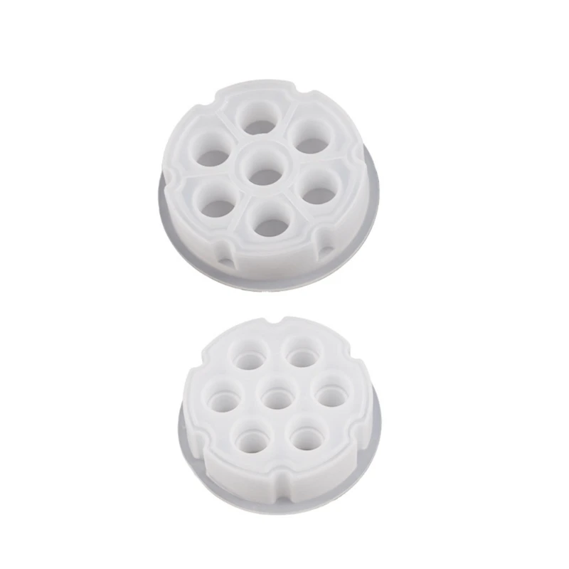 DIY Crystal Epoxy Mold 7 Holes Dices Fillet Resin Molds Silicone Mould Digital Game Crafts Round Gypsum Cement Mold Decor