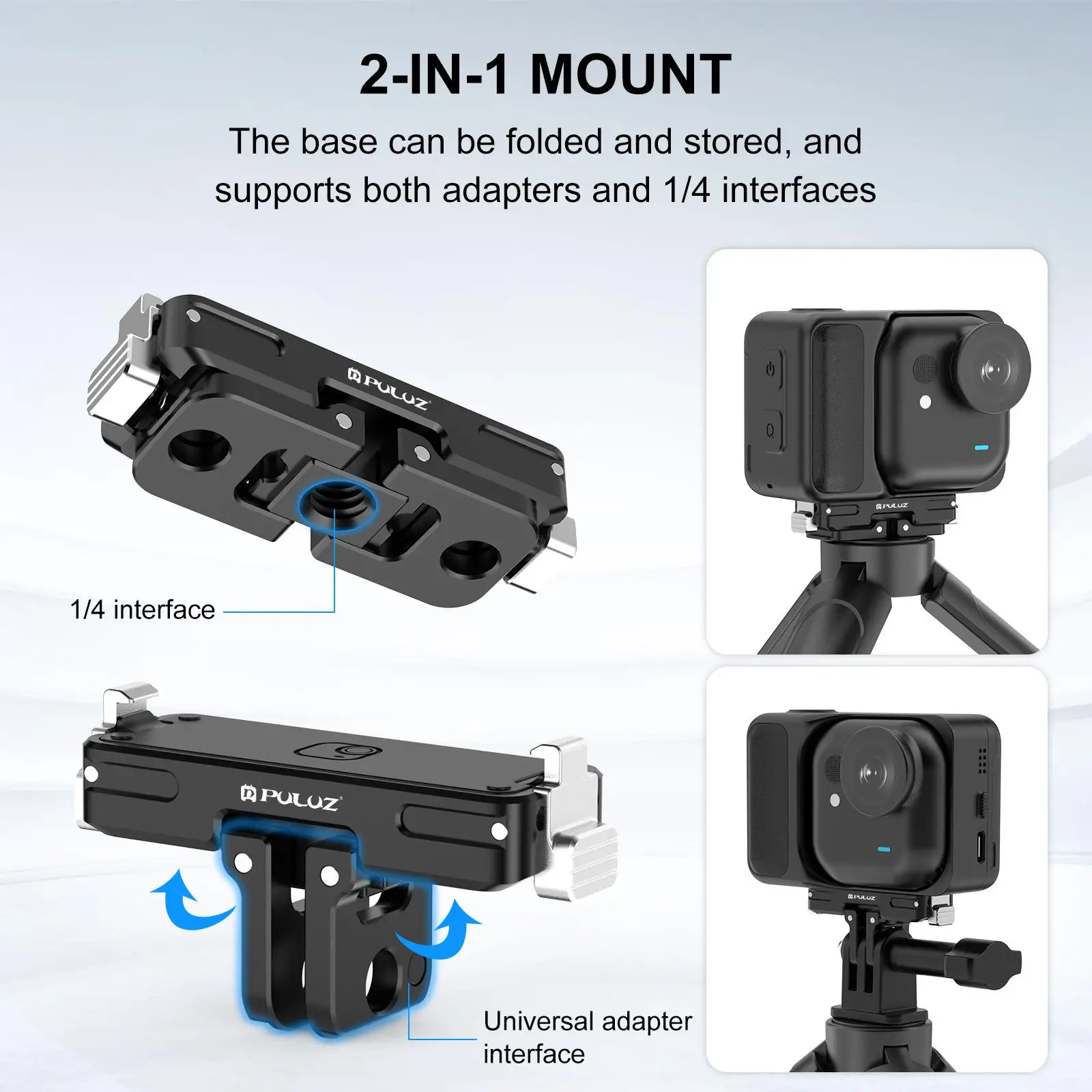 محول تركيب قاعدة مغناطيسي سريع التحرير من سبائك الألومنيوم لملحقات كاميرا Insta360 GO Ultra Action