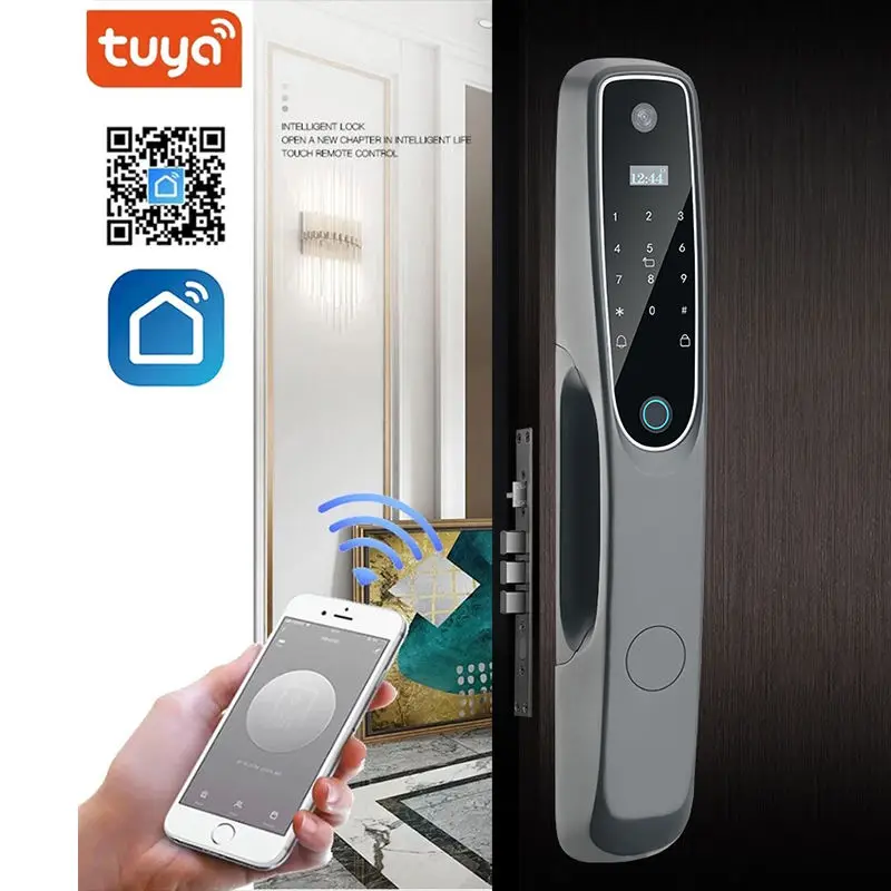 Enrique Tuya Smart Home Waterproof Smart Electric Lock With Tuya APP Control Outdoor Gate Door Fingerprint Smart Lock Camera