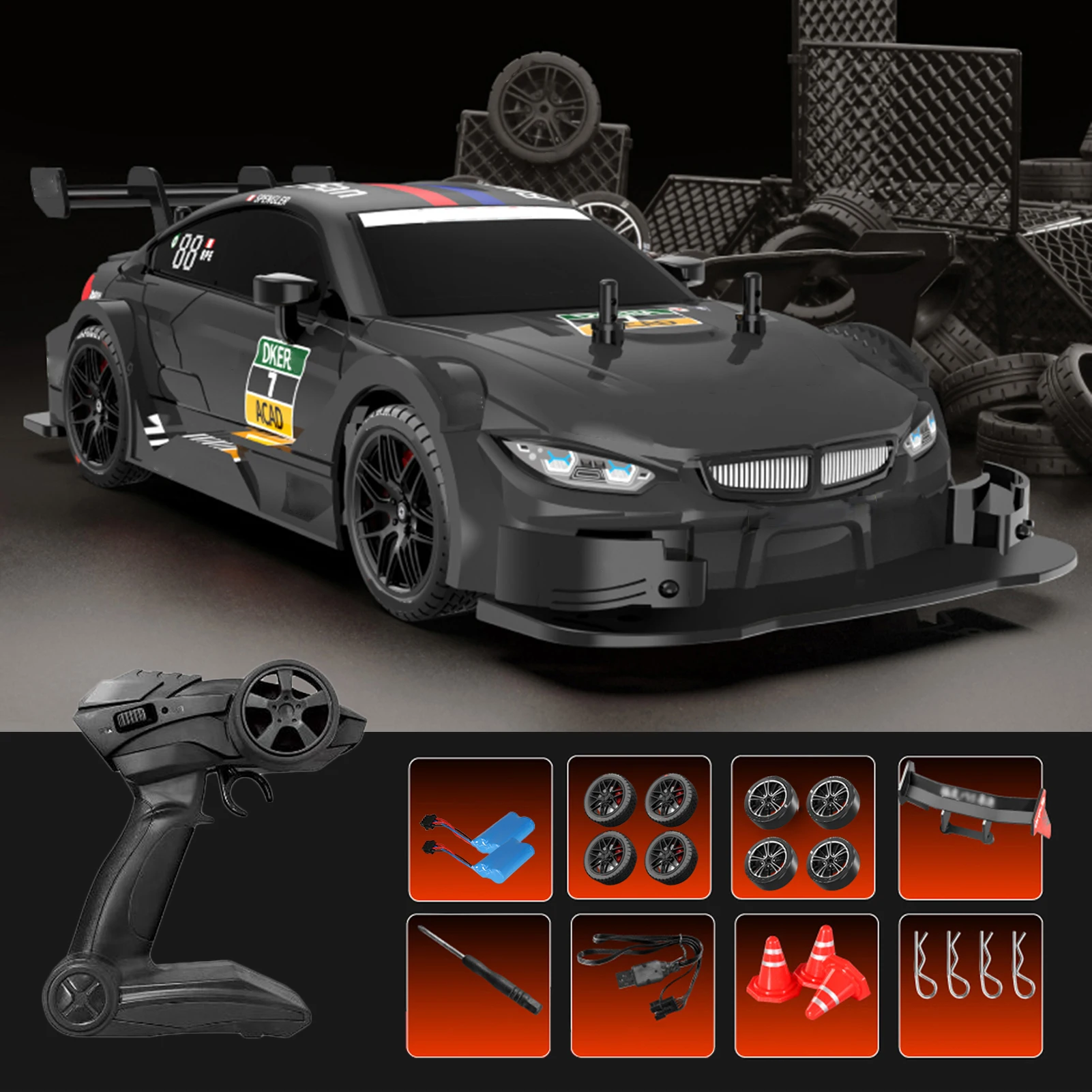 

Remote Control Drift Car 1/16 Remote Control Car 2.4GHz 4WD Remote Control Race Car for Children Boys Girls 2.4GHz Drifting Car