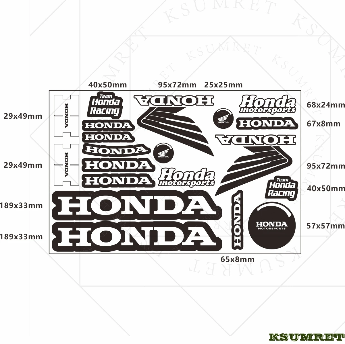 Виниловая наклейка Honda с логотипом мотоцикла Hemet, водонепроницаемая светоотражающая наклейка