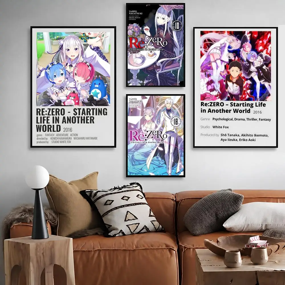 Anime Re:Zero   Character Print Japanese Graphic Streaming Film Style Wall Artwork Bedroom Decor Poster