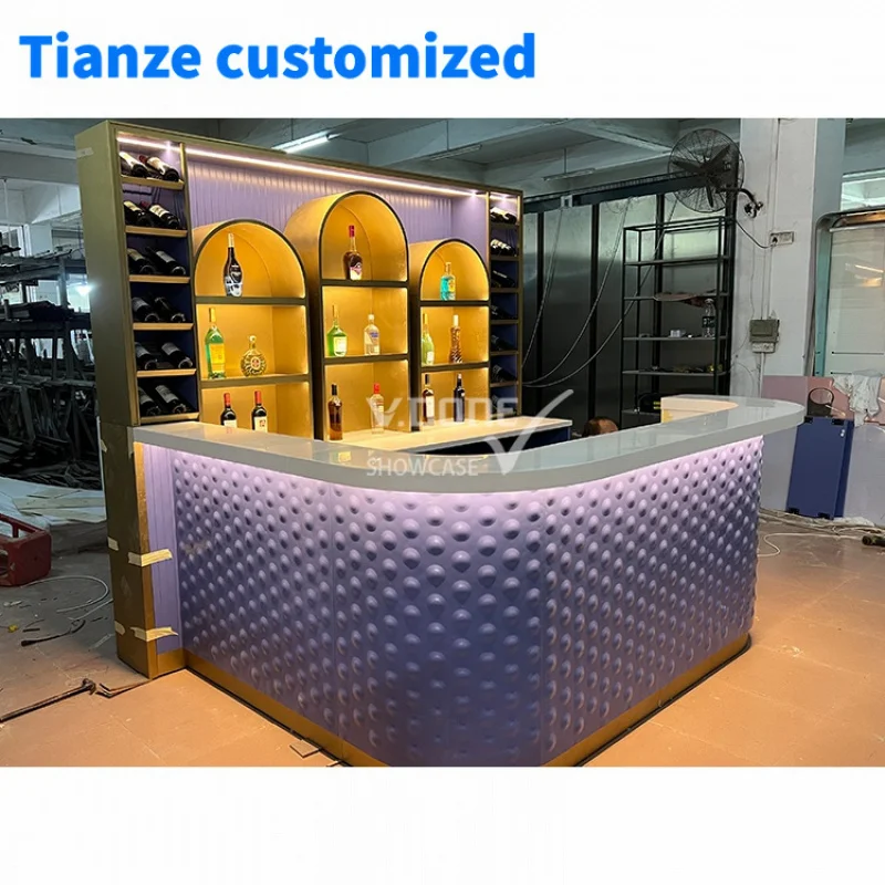 

[Customized]modern luxury wine storage stainless steel bar cabinet customized glass wine cabinet furniture display rack