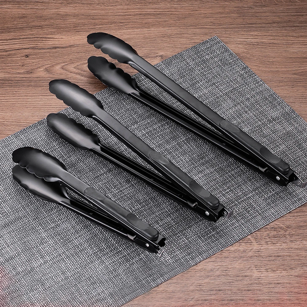 

1pcs 9/12/14 Inch Food Tongs Stainless Steel Bread Bbq Salad Tongs Buffet Clip Kitchen Accessories