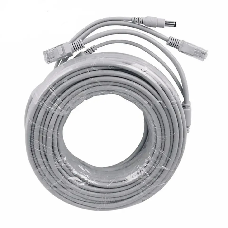 5M/10M/20M Cat5E Network Ethernet LAN RJ45 With Power Extention Cable for CCTV System IP Camera