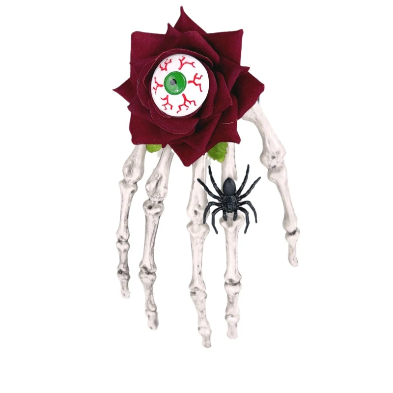 กิ๊บติดผมรูปดอกกุหลาบฮาโลวีนแต่งผมแบบกิ๊บติดผมรูปโครงกระดูกสำหรับวันแมงมุมหัวกะโหลกที่ตกแต่งผมกิ๊บหนีบผมที่แต่งผมวันฮาโลวีน