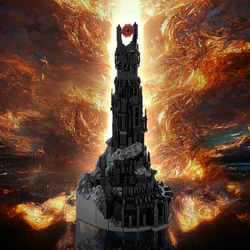 Setbricks MOC Movie Rings Barad-dûr Castle Bricks Model Black Tower Wall attlement Fortress Barad-dûrBuilding Blocks Toy Gift