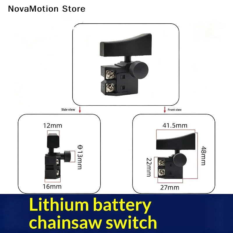 [NM]Insulated Plastic Chainsaw Trigger Switch Double Copper Terminal Easy Install Cordless Lithium Saw Replacement Accessory[NM] - view 3