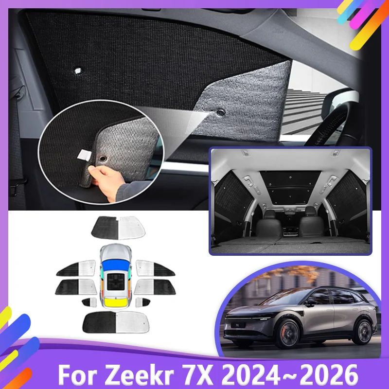 

For Zeekr 7X Accessories CX1E 2024 2025 2026 Car Sunshades Full Visor Protection Windshield Visor Cover Shades Auto Accessories