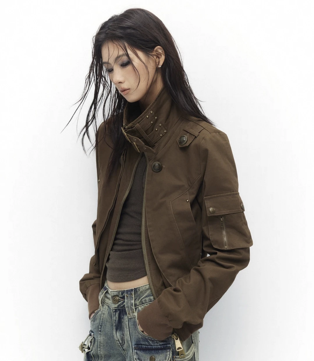 

Bomber Jackets Womens Jacket Unisex Autumn Minimalist Cotton Lined Skin-Friendly Softshell Breathable Lightweight Outdoor Simple