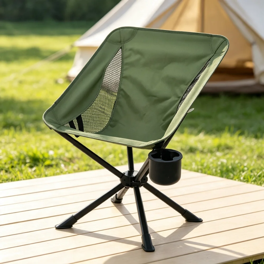 New-design All-in-one Foldable Aluminum Camping Chair Moon Chair Outdoor Beach Chair