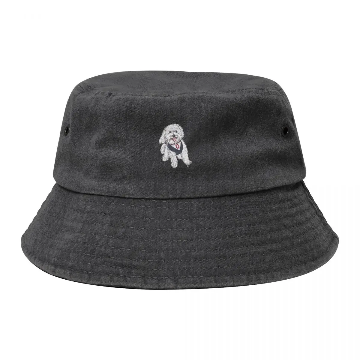 

Maltese Illustration Bucket Hat Snap Back Hat black Golf Men's Hats Women's