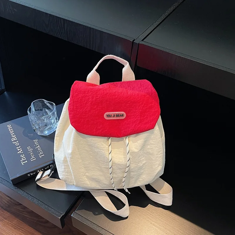 Korean Design Large Capacity Women's Casual Backpack Trendy Nylon Pocket Backpack Versatile Simple Cloth Backpack for Ladies