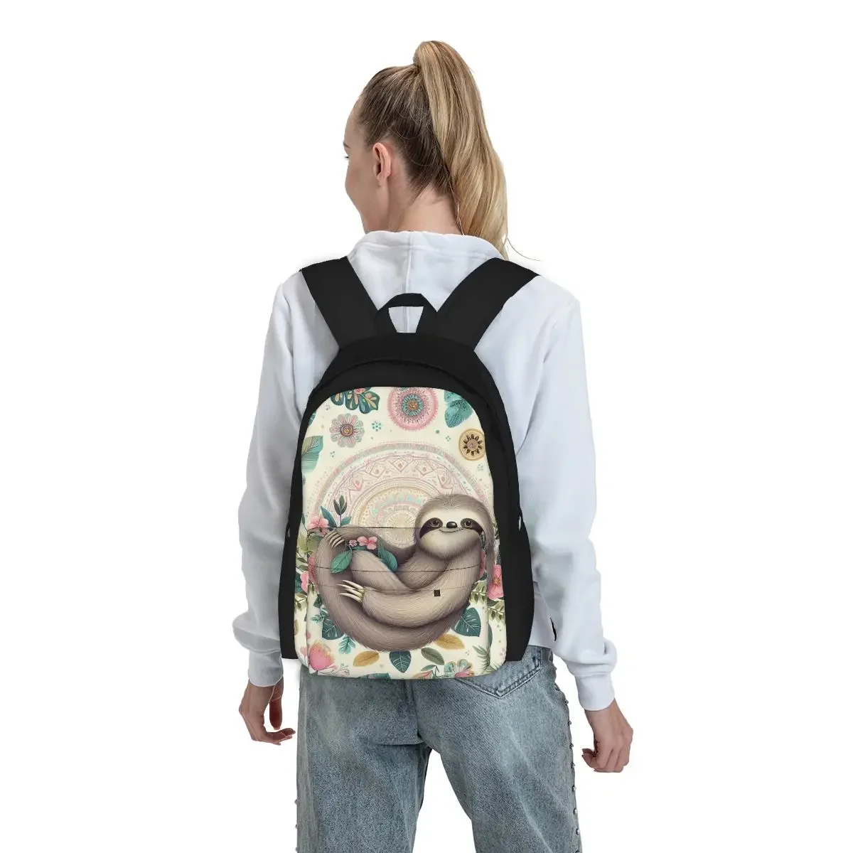 Mochila con estampado Floral para niño y niña, Bolsa Escolar con estampado de dibujos animados, bolso de hombro para ordenador portátil