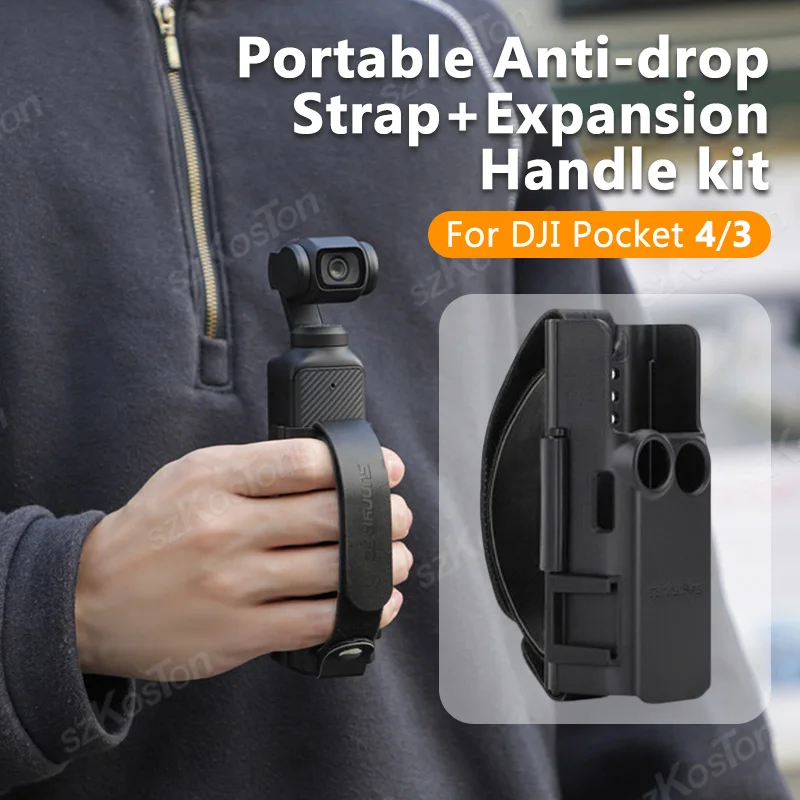

Sunnylife Camera Hand Wrist Strap With Cold Boot Expansion Protection Frame For DJI Osmo Pocket 4 / 3 Anti Drop Hand Band Strap