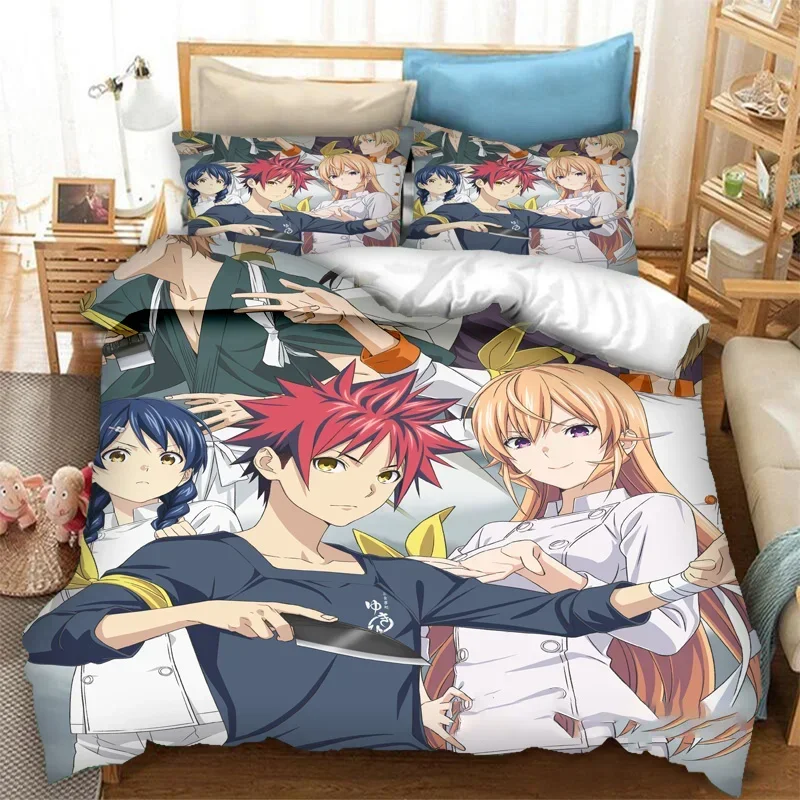

3dAnime Food Wars!: Shokugeki no Soma 2_3PCS Bedding Set Duvet Cover Bedroom Comforter Twin King _Size Quilt Cover Home Textiles