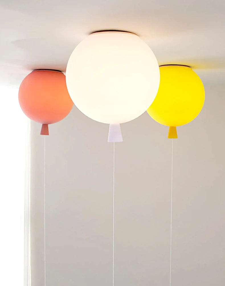 Yellow Blue White Red Glass Ceiling Light Balloon
