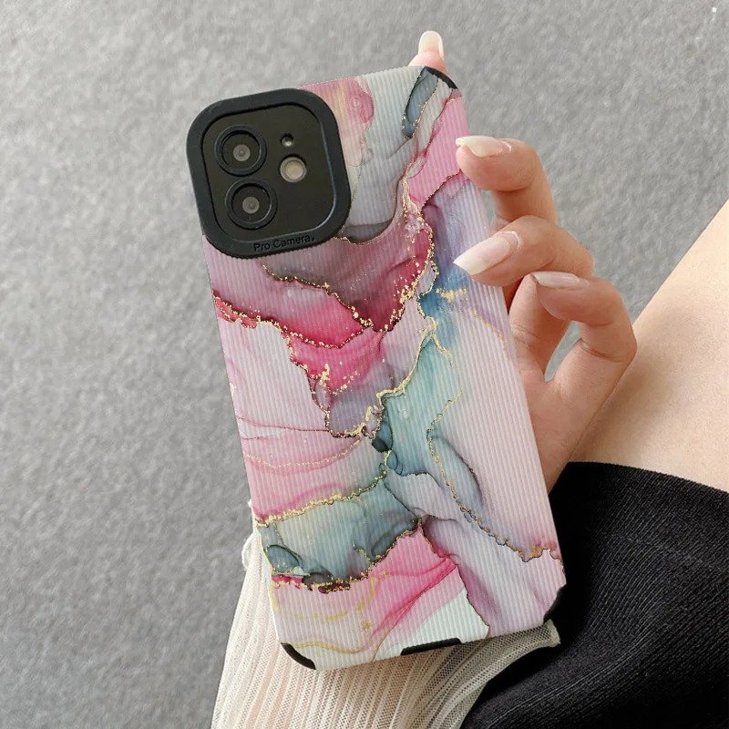 Blue Gold Abstract Marble Phone Case for Iphone 14 Pro MAX Iphone 13 Pro Max Iphone 12 Pro Max 11 XS XR 7 8 Plus X Cases Cover