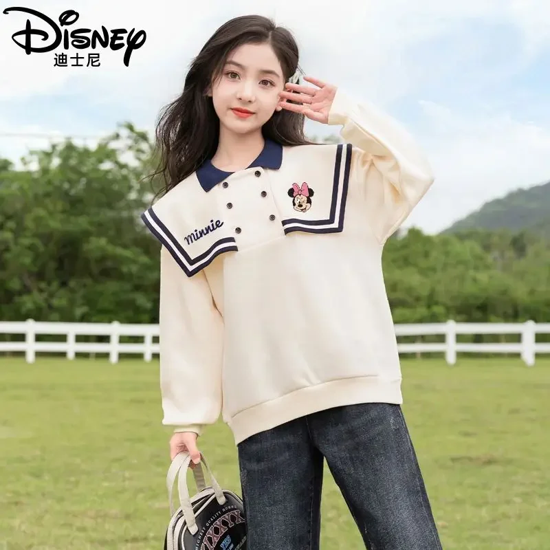 Autumn new Minnie Daisy series college style sweatshirt Kawaii Disney creative children's fashion versatile sweatshirt jacket