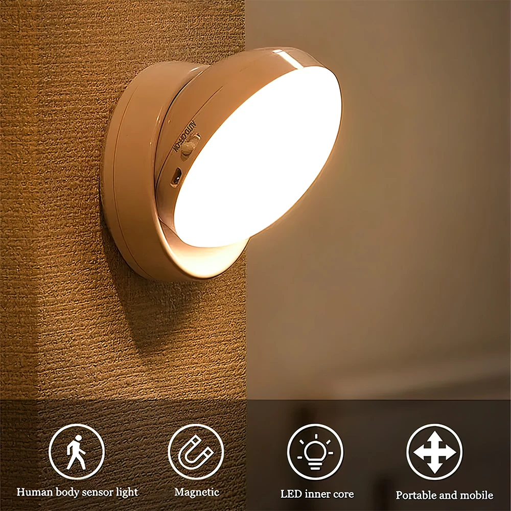 LED Night Light USB Charging Intelligent Human Induction For Bedside Cabinet Home Wardrobe Lighting Motion Sensor Light led Lamp