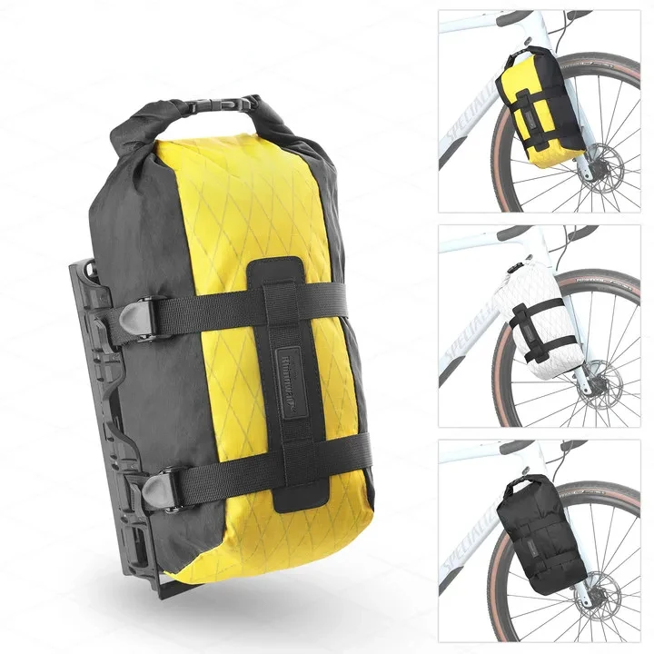 

Rhinowalk Bicycle Front Fork Bag 6.5L Waterproof Bikepacking Bag With Mounting Base Travel Luggage Cycling Bike Accessories Mtb