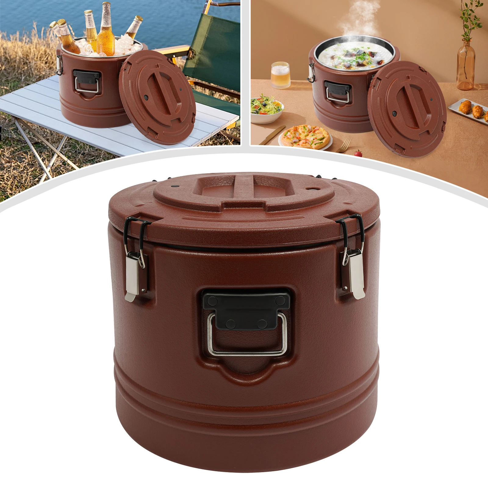 

15.55*12.99in 30L Commercial Soup Container Tabletop&Free Standing Insulated Food Carrier with Resin Faucet