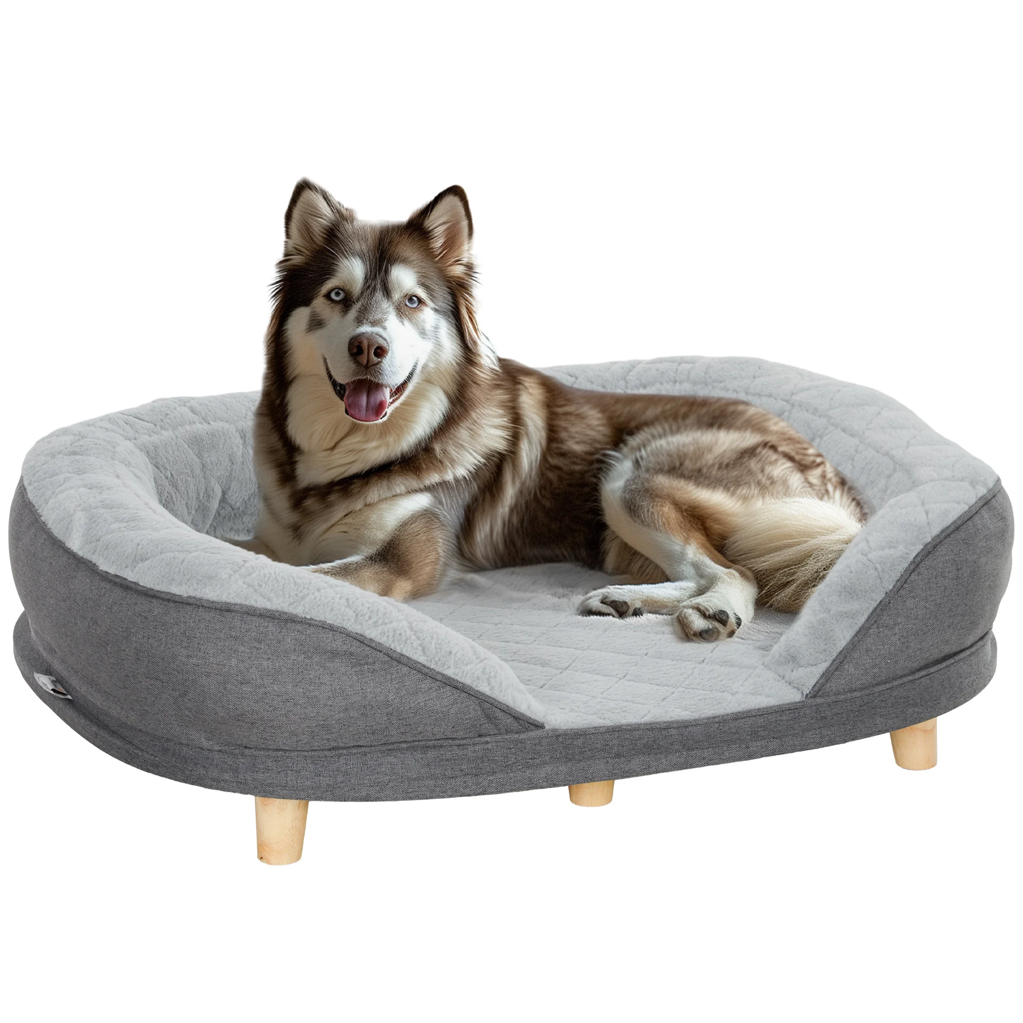 PawHut sofa for medium and large dogs with gray removable top