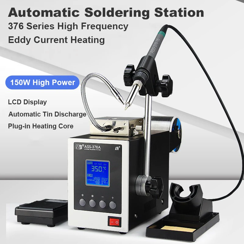 ASS-376A LCD Digital Display BGA SMD Soldering Station 150W Mobile Repair Tool Foot Type Automatic Feeding Soldering Machine