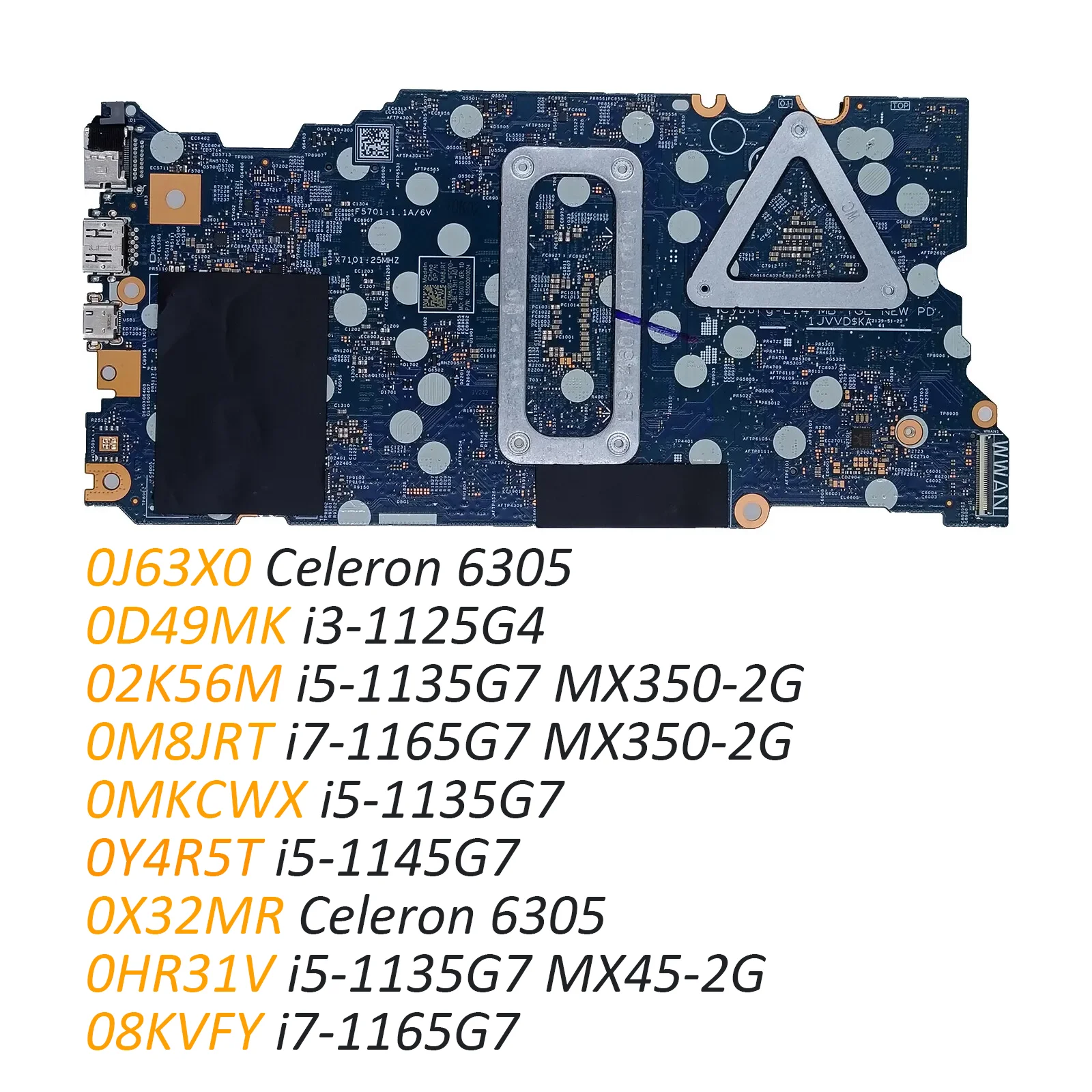 

0M8JRT 0D49MK 02K56M 0M8TRT for Latitude 3420 3520 Laptop Motherboard System Mainboard OnboardCPU 213093-1 i7i5i3 GPU MX350 2GB